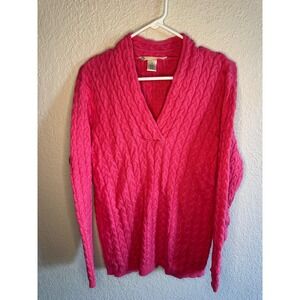 Cable Knit Jillian Nicole Sweater Womens 1X Pink Excellent
